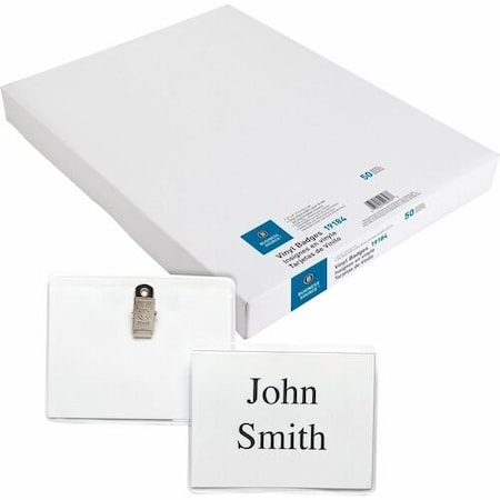 Business Source HOLDER, BADGE, CLIP, 3inX4in, 50PK BSN19184